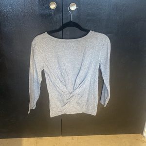J. CREW knotted back 3/4 sleeve grey shirt